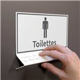 Support tactile en braille - Toilettes Hommes