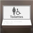 Support tactile en braille - Toilettes Femmes Handicapées