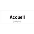 Plaque de porte Texte relief - Accueil - H 80 x L 200 mm