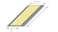 Profil plat alu photoluminescent auto-adhésif - Long 1000 mm - Intérieur
