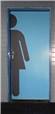 Plaque de propreté silhouette Femme Poignée droite - PVC antibactérien -H 2040 x L 431 mm