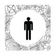 Plaque de porte Toilettes Hommes - 150 x 150 mm - PVC de 2 mm imprimé - Gamme Mosaïque®