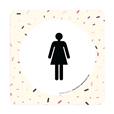 Plaque de porte Toilettes Femmes - 150 x 150 mm - PVC de 2 mm imprimé - Gamme Mosaïque®