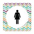 Plaque de porte Toilettes Femmes - 150 x 150 mm - PVC de 2 mm imprimé - Gamme Mosaïque®