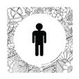 Plaque de porte Toilettes Garçons - 150 x 150 mm - PVC de 2 mm imprimé - Gamme Mosaïque®