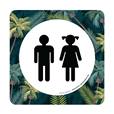 Plaque de porte Toilettes Garçons et Filles - 150 x 150 mm - PVC de 2 mm imprimé - Gamme Mosaïque®