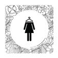 Plaque de porte Vestiaires Femmes - 150 x 150 mm - PVC de 2 mm imprimé - Gamme Mosaïque®