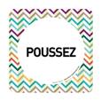 Plaque de porte Poussez - 150 x 150 mm - PVC de 2 mm imprimé - Gamme Mosaïque®
