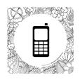 Plaque de porte Téléphone portable autorisé - 150 x 150 mm - PVC de 2 mm imprimé - Gamme Mosaïque®