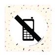 Plaque de porte Téléphone portable interdit - 150 x 150 mm - PVC de 2 mm imprimé - Gamme Mosaïque®