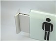 Drapeau avec picto verre trempé recto/verso- Toilettes Hommes - 200 x 200 mm - Gamme Glass