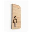 Plaque de Porte Toilettes Hommes - H 200 x Larg 97 mm - Bambou - Gamme Woody®