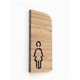 Plaque de Porte Toilettes Femmes - H 200 x Larg 97 mm - Bambou -Gamme Woody®
