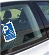 Papier autocollant dissuasif places handicapées à coller sur les vitres de voiture - H 150 x L 105 mm