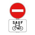 Kit Panneaux Sens interdit sauf vélo avec poteau - B1+M9V2
