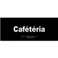 Plaque de porte Texte relief - Cafétéria - H 80 x L 200 mm