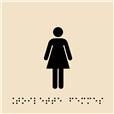 Plaque de porte picto relief - Toilettes femmes - 120 x 120 mm