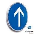 Panneau Direction tout droit obligatoire - B21b