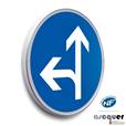 Panneau Aller tout droit ou à gauche - B21d2