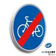Panneau fin de piste ou bande cyclable obligatoire - B40