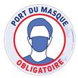 Marquage au sol Port du masque grand public obligatoire Ø 250 mm