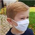 Masque tissu enfant avec pince nez - Catégorie UNS1 - 50 lavages Blanc