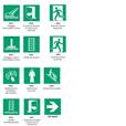 Panneaux de sécurité personnalisés avec texte et pictogramme Évacuation et premiers secours ISO 7010