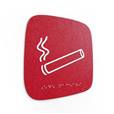 Plaque de porte Touchy® Square - Zone fumeurs - 120 x 120 mm - Relief et braille
