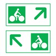 Panneau de présignalisation des carrefours pour pistes cyclables - flèche oblique Dv43c