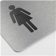 Plaque de porte aluminium Picto et Texte Toilette Femme PMR - H 100 x L 250 mm - Gamme Bross