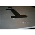 Pictogramme Alu avec relief Flèche en bas à gauche - 120 x 120 mm - Gamme Icone Alu
