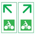 Panneau de présignalisation des carrefours pour pistes cyclables - flèche oblique Dv43d