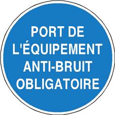 Port de l´équipement anti-bruit obligatoire - STF 2334S