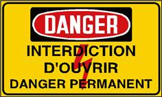 Danger interdiction d´ouvrir danger permanent - STF 2435S
