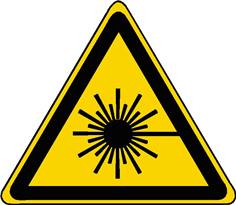 Panneau danger rayonnement laser ISO 7010 - W004