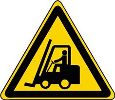 Panneau danger chariots élévateurs à fourche et autres vehicules industriels ISO 7010 - W014