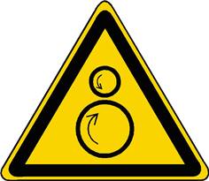 Panneau danger rouleaux contrarotatifs ISO 7010 - W025