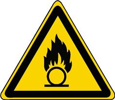 Panneau danger substances comburantes ISO 7010 - W028