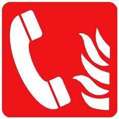 Panneau Telephone à utiliser en cas d´incendie ISO 7010 - F006