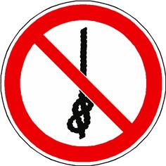 Panneau interdiction de faire des noeuds sur la corde ISO 7010 - P030