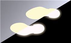 Empreintes de pas photoluminescentes antidérapantes - H 210 x L 85 mm - Classe A