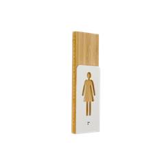 Picto Femme Bois et Alu - Gamme Wood® Dimension H 148.5 x L 50 mm Matière Alu & Bambou