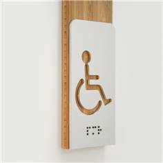 Plaque de toilettes handicapés bois et aluminium