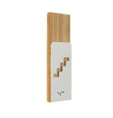 Picto Escaliers Bois et Alu - Gamme Wood® Dimension H 151 x L 50 mm Matière Alu & Bambou