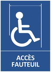 Panneau indiquant un couloir pour fauteuil roulant