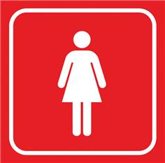 Picto gravé Toilettes Femmes - 100 x 100 mm - Gamme Couleur