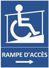 Panneau Rampe d´Accès Handicapés vers la droite