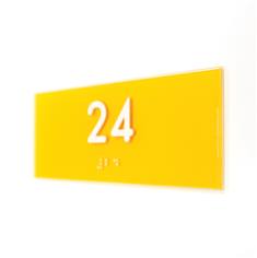 Numéro de Porte Pop Art® en plexi - Personnalisable - Numéro Relief - H70 x L170 mm