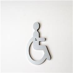Silhouette Handicapé avec Braille