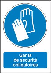 Panneau port des gants obligatoire